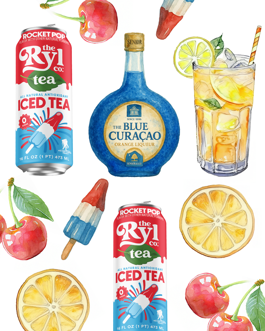 The Ryl, White and Blue - Featuring Rocket Pop Iced Tea