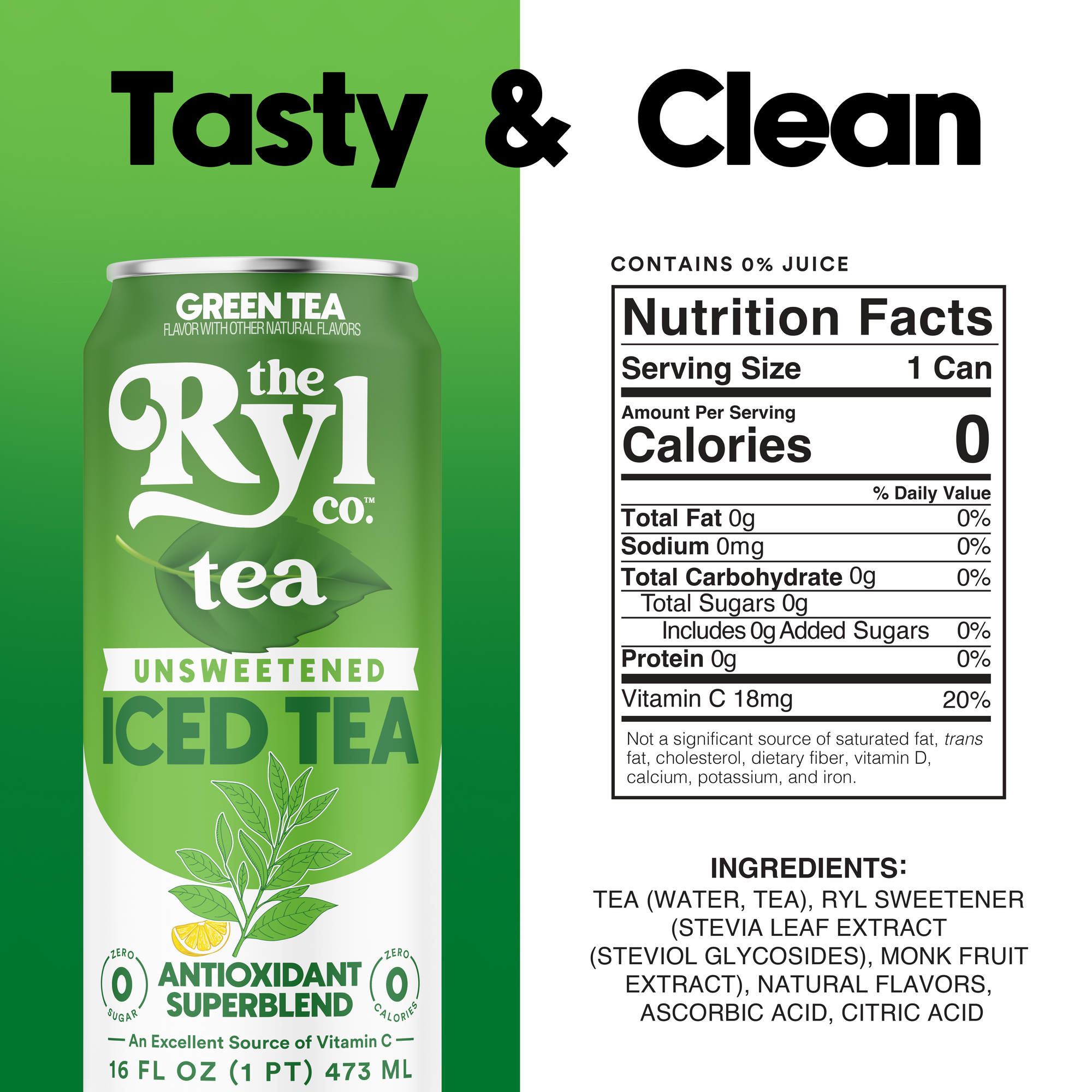 Unsweetened Green Tea 12 Pack