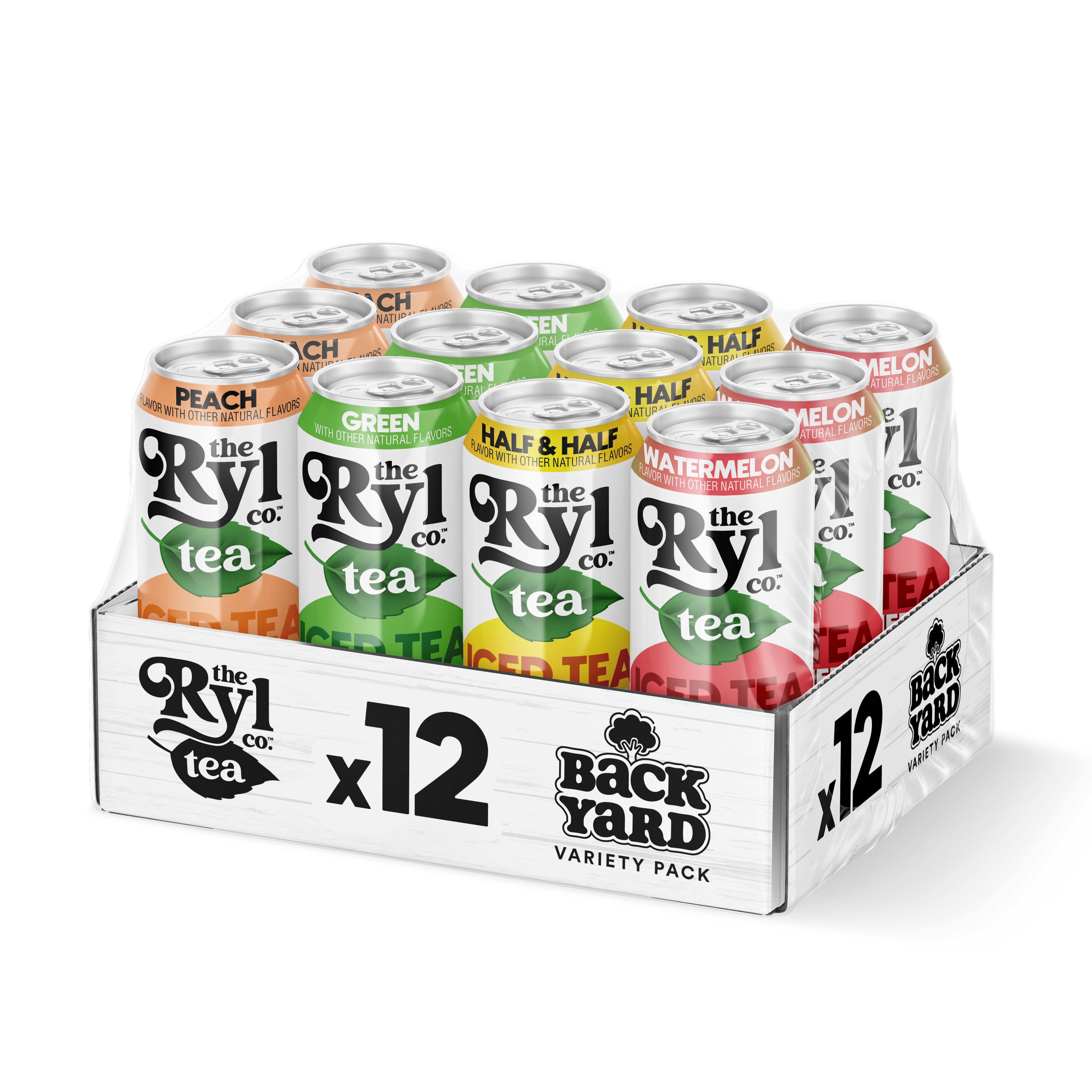 Ryl Iced Tea Backyard Variety Pack ( Watermelon / Half & Half / Peach / Green)