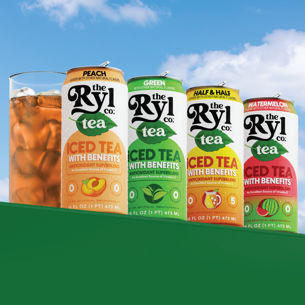 Ryl Iced Tea Backyard Variety Pack ( Watermelon / Half & Half / Peach / Green)