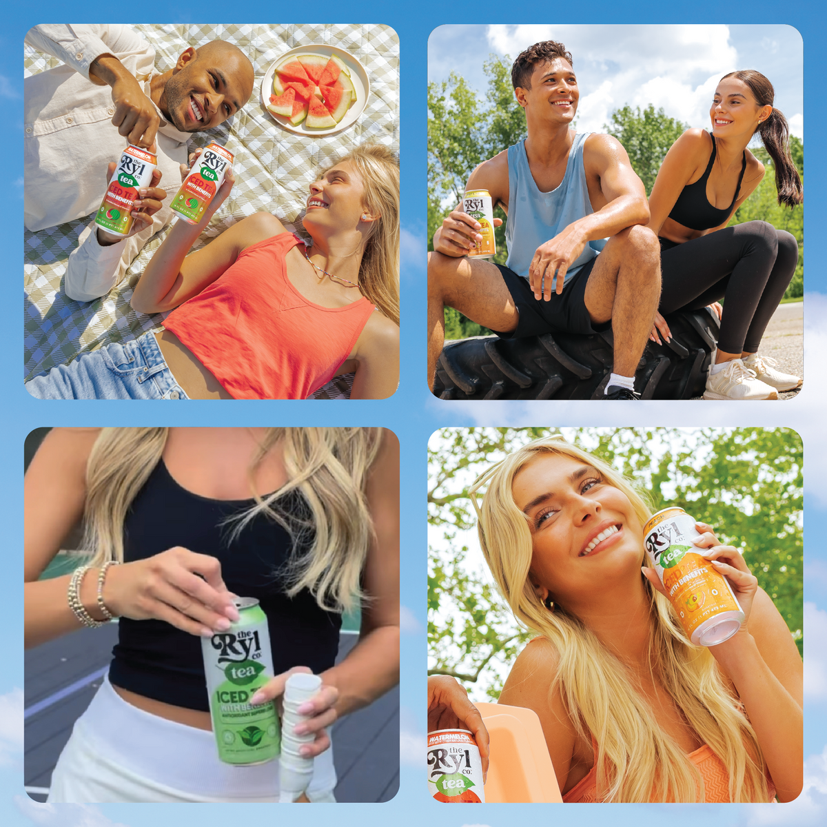 Ryl Iced Tea Backyard Variety Pack ( Watermelon / Half & Half / Peach / Green)