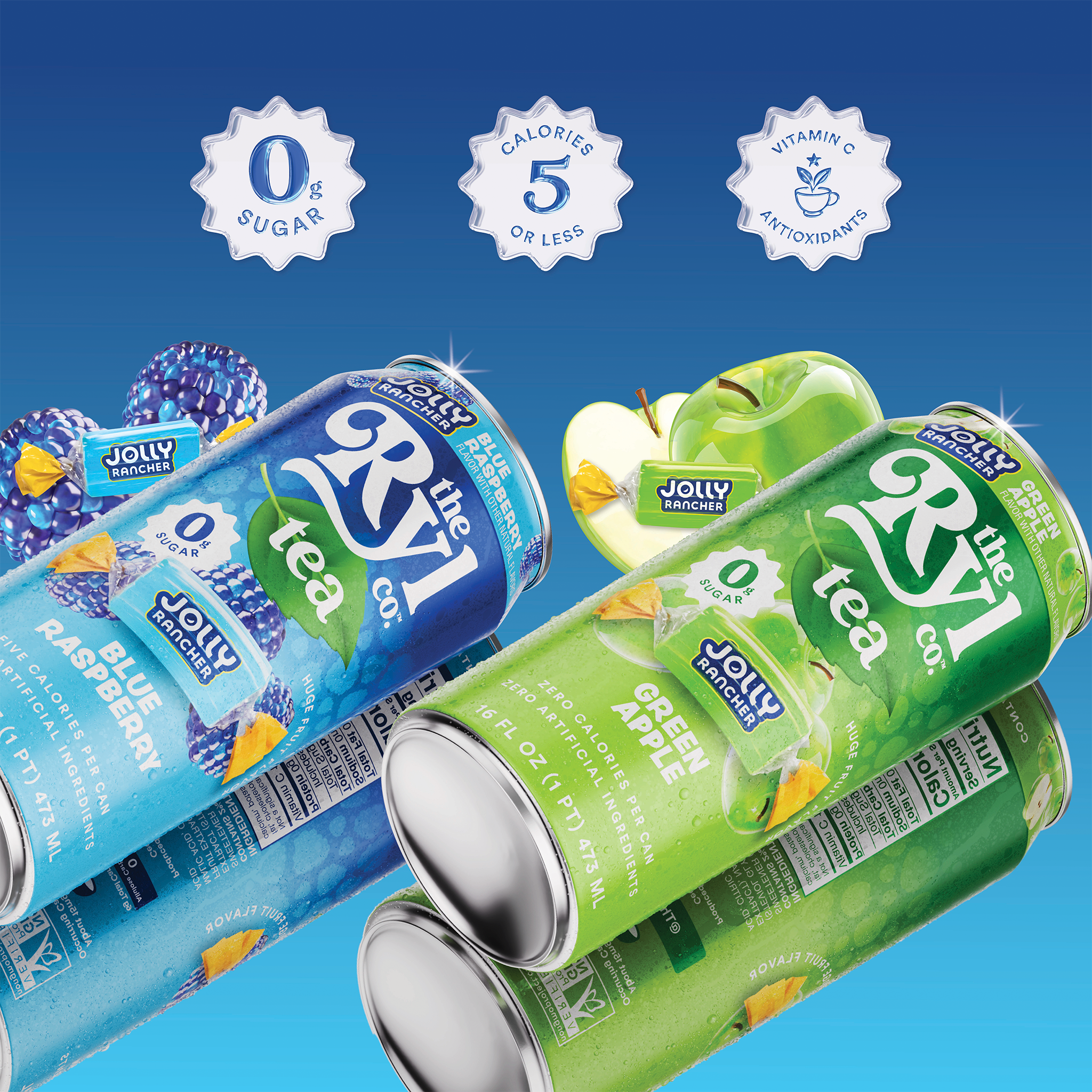 Jolly Rancher Ryl Iced Tea Variety Pack (Green Apple, Blue Raspberry)