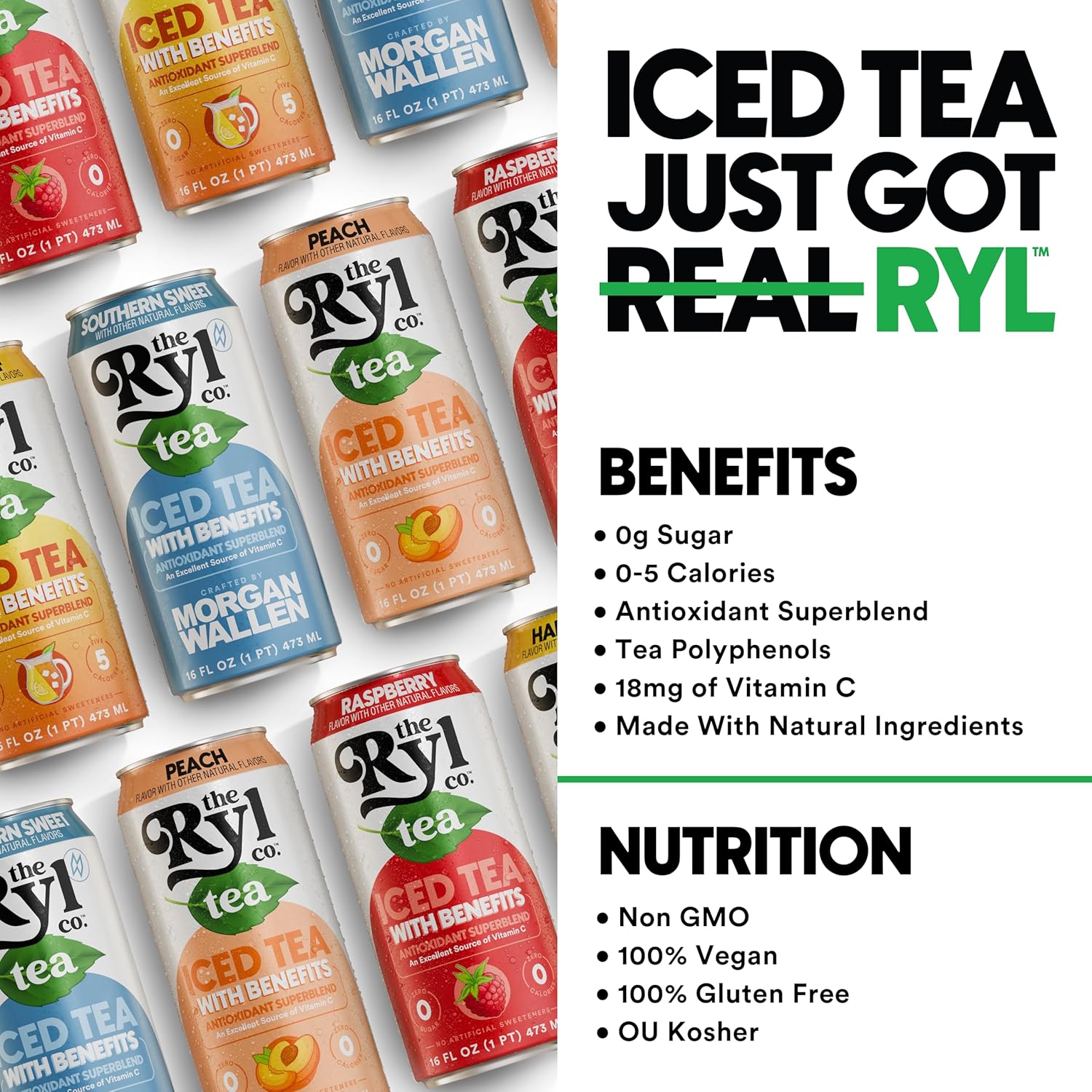 Ryl Variety Best Sellers Iced Tea (Half & Half / Raspberry / Peach / Sweet Tea)