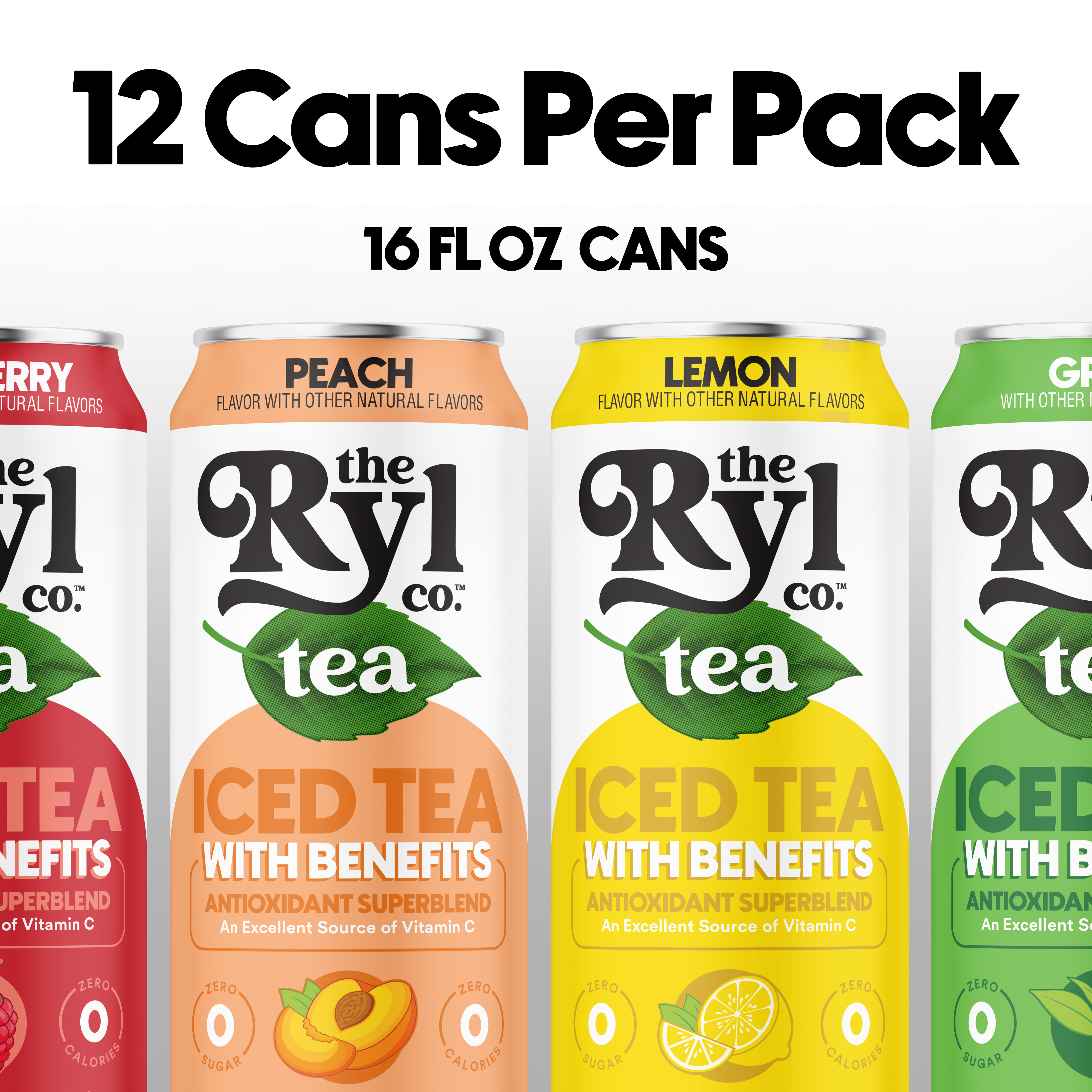 Ryl Variety Fruit Sampler Iced Tea (Peach, Raspberry, Lemon, Green Tea)